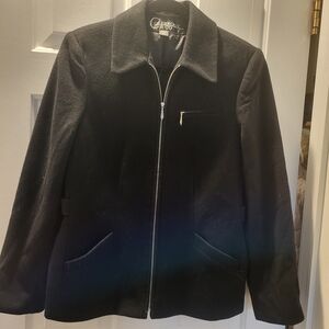 Colebrook & Co. Women's Black Zipper Blazer